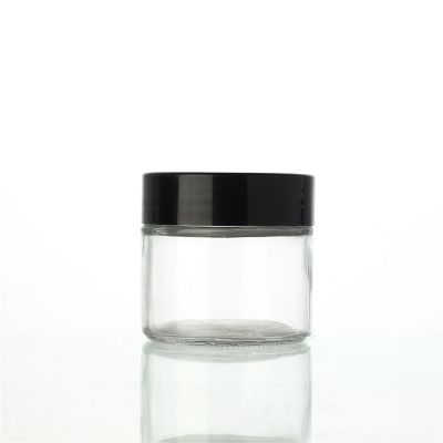 Clear empty large 160 ML wide mouth food round glass storage jar with plastic lid
