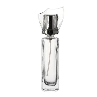 High End 100 ml Square Rectangle Empty Clear Perfume Glass Bottle with Screw