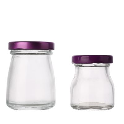 Custom 30 ml 70 ml clear empty round honey bird nest glass jar with easy open lid 