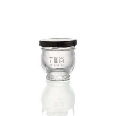 Wholesale 50ml clear cylinder round bird nest bottle honey glass food storage jar with lid 