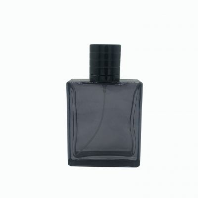 Good price square 50 ml spray perfume pump bottle with Black aluminum cap
