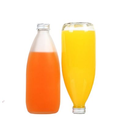 Frosted 250ML 500ML Glass Juice Milk Drinkl Bottle with Aluminum Cap 