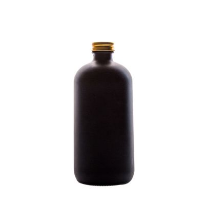 500ML Beverage black glass bottle With Screw cap 