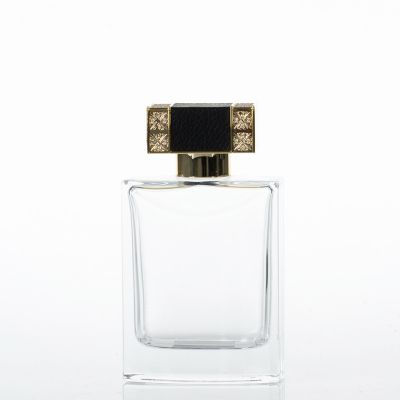 100ml glass perfume bottle with Leather style plastic cap