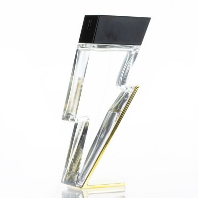 Flash light shape coolest glass bottle black glass perfume bottles with plastic perfume cap