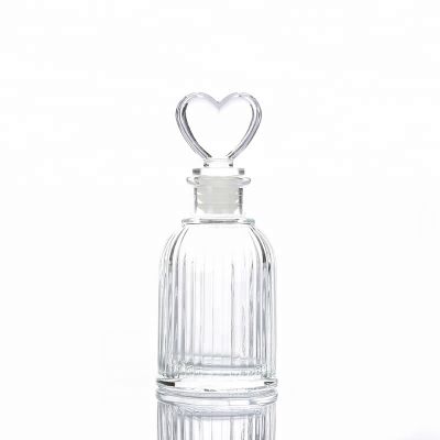 Hot Selling 100ml Roman Reed Diffuser Glass Bottle With Unique Shaped Stopper 