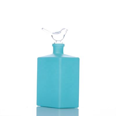 Wholesale 500ml 17oz Flat Square Colorful Empty Aroma Reed Diffuser Glass Bottle 