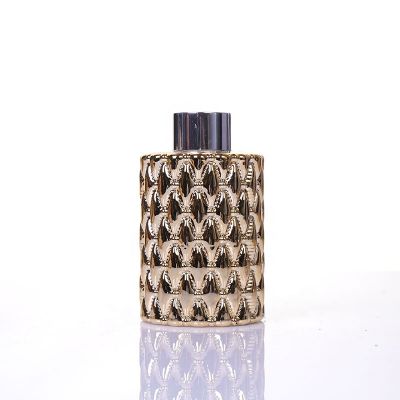 golden aroma diffuser glass bottle luxury aromatherapy bottle 