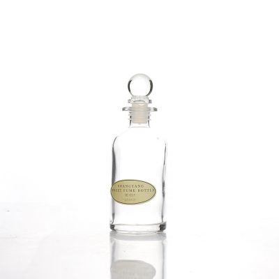 High quality 100ml Transparent Reagent bottle aroma diffuser glass bottle with glass stopper 
