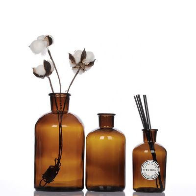 Wholesale 1L 500ML 250ML Amber Reagent Reed Diffuser Aroma Glass Bottle