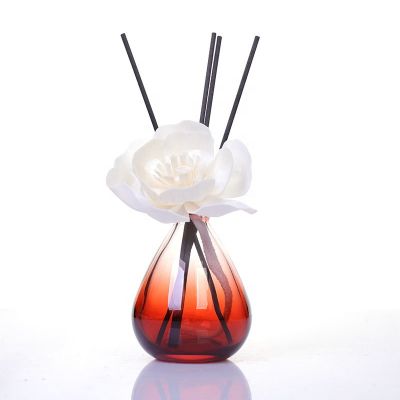 High quality 120ml Gradient Red Egg Shape Crystal Glass Aroma Diffuser Bottles