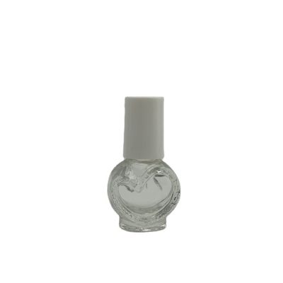 wholesale hot sale heart-shaped custom empty glass nail polish bottle with brush 