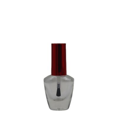 wholesale cosmetic beauty 14ml empty glass nail polish bottle with red cap 