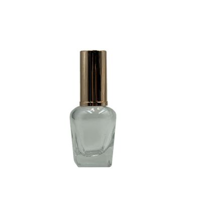 Free sample custom clear empty glass uv gel nail polish bottle with brush 