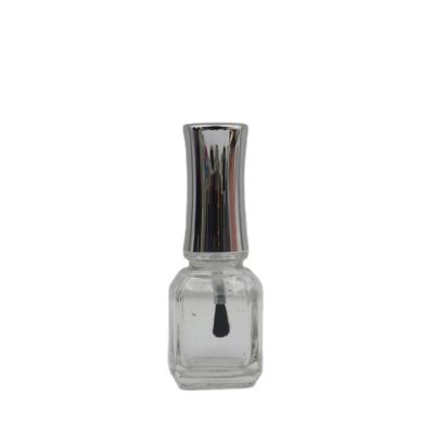 Wholesale empty clear round nail polish glass bottle with cap and brush 