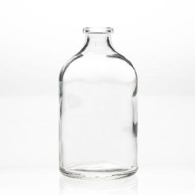 Clear 100ml glass vials injection bottles with rubber stopper 