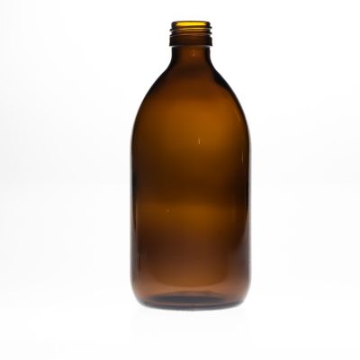 Reagent Grade 500ml 50cl 18oz Empty Round Amber Pharmaceutical Laboratory Bottles Glass Boston Bottle