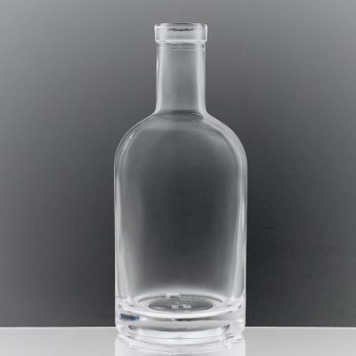 Alcohol Liquor Cork Cap Finish Round Shape Cylindrical 375ml Glass Bottle 