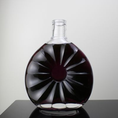 Qualified premium flower shape xo brandy 700ml vsop glass bottle