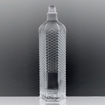 Hexagon Shape Guala Cap Finish Special Liquor 1l Alcohol Litre 1 Liter Glass Bottle 