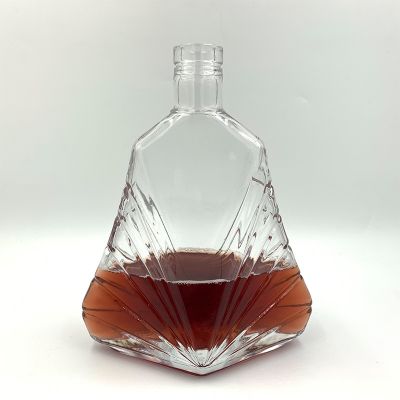 700ml Unique Design Clear Whiskey Glass Bottle Brandy Glass Bottle