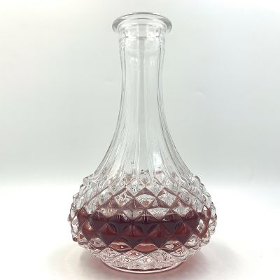 Unique Pattern Clear Glass Bottle For White Wine, Whiskey, Rum