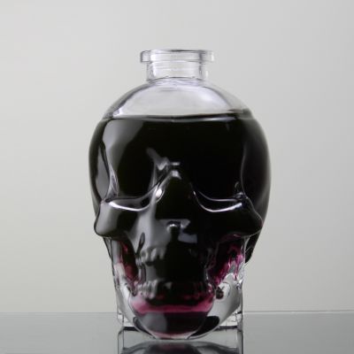 wholesale 750 ml skull shape whiskey vodka spirits glass bottle 