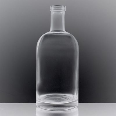 Empty Spirit Round Shape Screen Printing Liquor 750ml Glass Bottle 