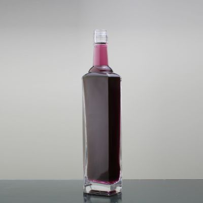 Custom Hexagon Liquor Vodka Fancy Clear Screw Cap Finish 700ml Glass Spirit Bottle 