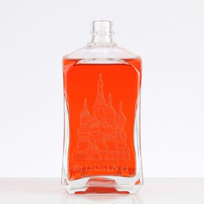Factory price custom 750ml transparent Brandy bottle vodka glass wine bottle Olive Oil Glass Bottle 