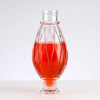 Wholesale Handmade Shaped Art Glass Liquor Wine Whiskey Bottle for XO/brandy bottle with crown cap 