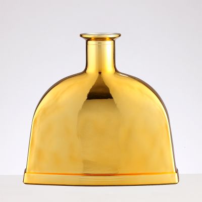 Factory price high-end custom uv golden glass bottle aromatherapy glass bottle wine bottle 375ml 700ml 