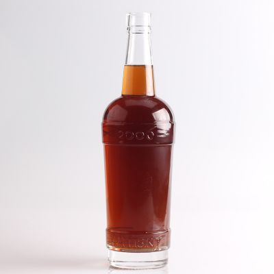 750ml cylinder shape brandy empty whisky glass bottle with screw top 