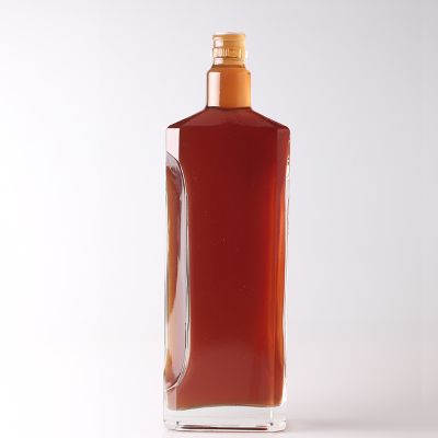 Handmade american standard liquor bottle 750ml glass with cork top 