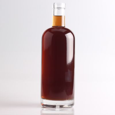 Best selling custom design 750ml glass spirit brandy bottles for wooden corks