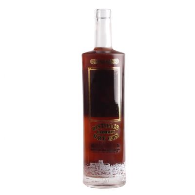 Factory Price Elegant Decal High Quality 750Ml Gin Glass Bottle 