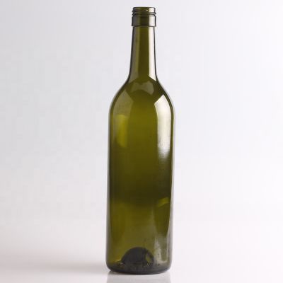 Popular Color Design Green Glass Bottle For Spirits Vodka Concave Bottom Glass Bottle With Screw Cap 