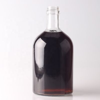 Customized boston round glass bottle 500ml 750ml rum glass bottles 