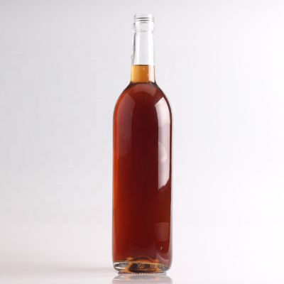 China Hot Sale Screw Top 750ml Rum Whisky Glass Bottle 75cl Higg Quality Flint Whiskey Bottles 