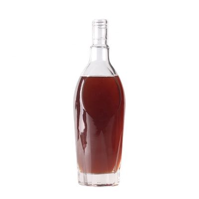 New Design Product Fancy Round Glass Bottle Standard Sizes 750ml Super Flint Glass Brandy Bottle 
