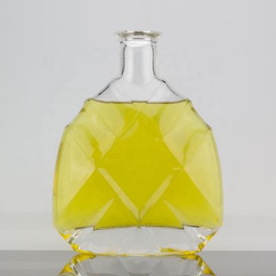 Top Grade Cork Sealed Transparent Super Flint Glass Whisky Bottle Thick Bottom 