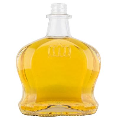 Super Flint Transparent Custom Unique Shape 700ml 70cl Liquor Vodka Whiskey Brandy Tequila Rum Glass Bottle With Custom Lid