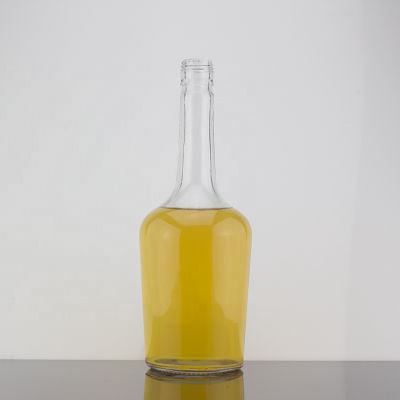 Elegant Long Neck Design Clear Empty 700ml Brandy Glass Bottle For Screw Cap 