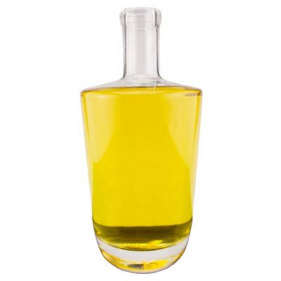 Classic Design Round Shape Glass Tequila Bottle For Cork Sealed 
