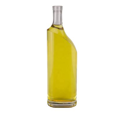 750ml luxury customized design transparent spirit and liquor super flint glass bottle with cork stopper closure 
