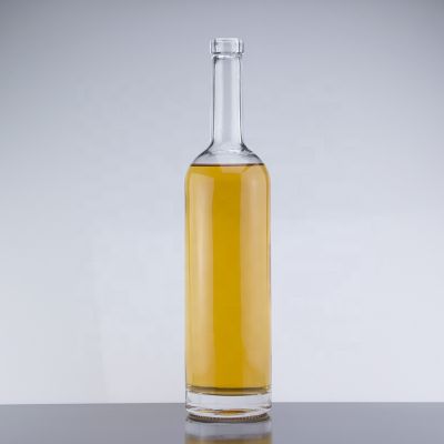 750ml High Quality Clear Super Flint Glass Tequila Bottle Thick Bottom With Cork Sealed 