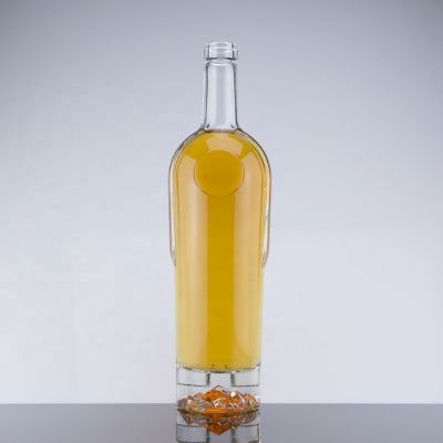 Special Design 750 Cork Sealed Customized Thick Bottom Glass Liquor Bottle Factory Price 