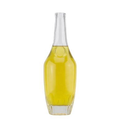 Manufacture Thick Bottom Round Emboss Down And Shoulder Bottle 70 Cl Tequila Frost Glass Bottle 