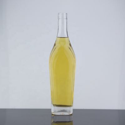 Thick Bottom 500 Ml Long Neck Glass Bottle With Super Flint Material Rum Cork Bottle With Decal 