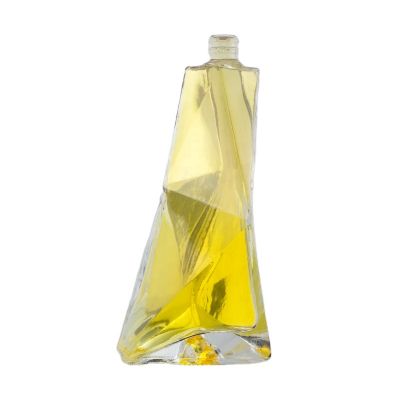Customized Irregularity Shape No Neck Screw Top Glass Bottle 500 Ml Liquor Spirit Bottle With Super Flint Glass 